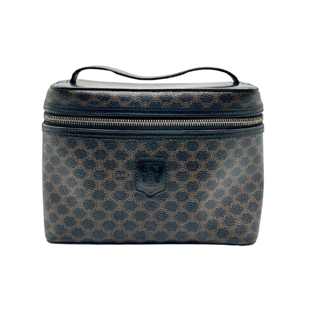 Celine Vintage Macadam Vanity Bag, Black/Tan